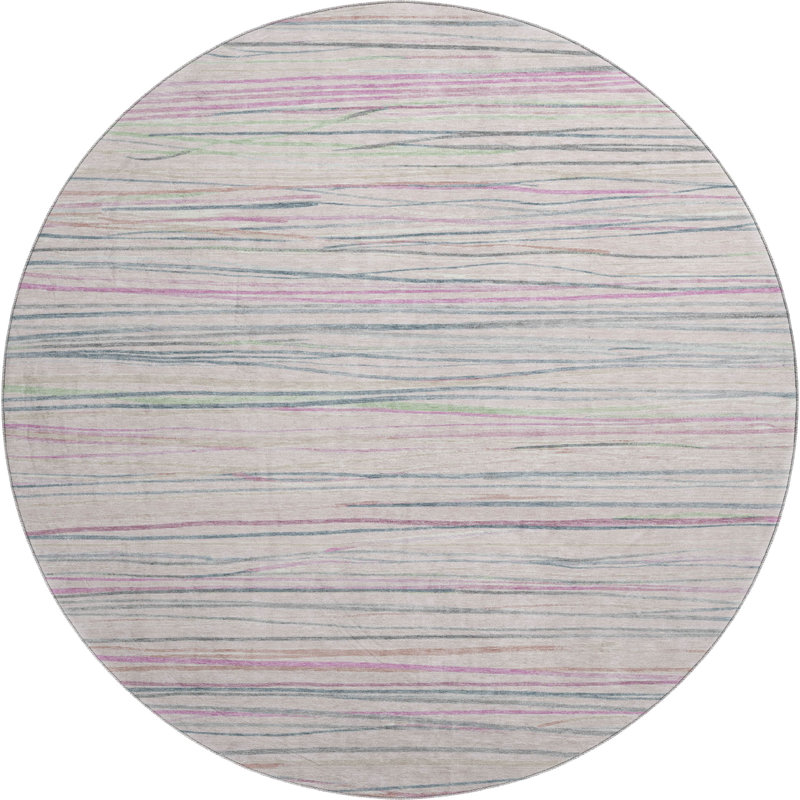 Premium Machine Washable Harjo AMF1603 Stripes Rug, Round 8'