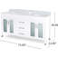 Meuble-lavabo blanc de 73 po avec comptoir en marbre et lavabos doubles, 4 portes en verre givré, 3 grands éviers pratiques à fermeture en douceur et fonctionnels