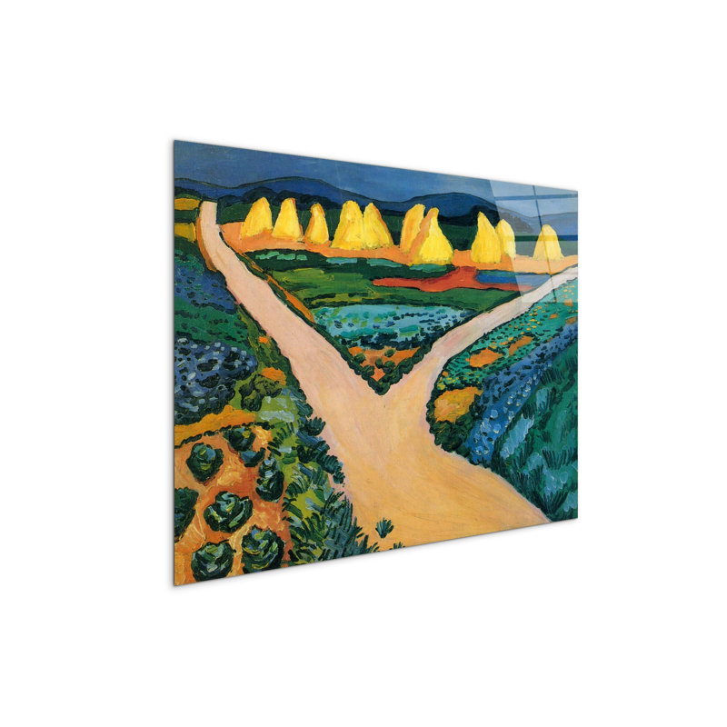 Vegetable Fields by Macke August 57cm H X 76cm W CrystalArt Material Acrylic Glass Effect, Frameless Panel Lightweight Ready to Hang