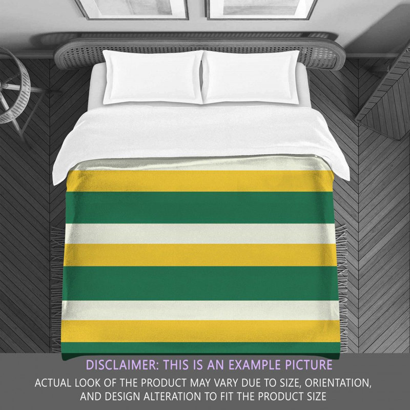 Striped Comforter, Twin Extra Long Comforter, Green/Yellow