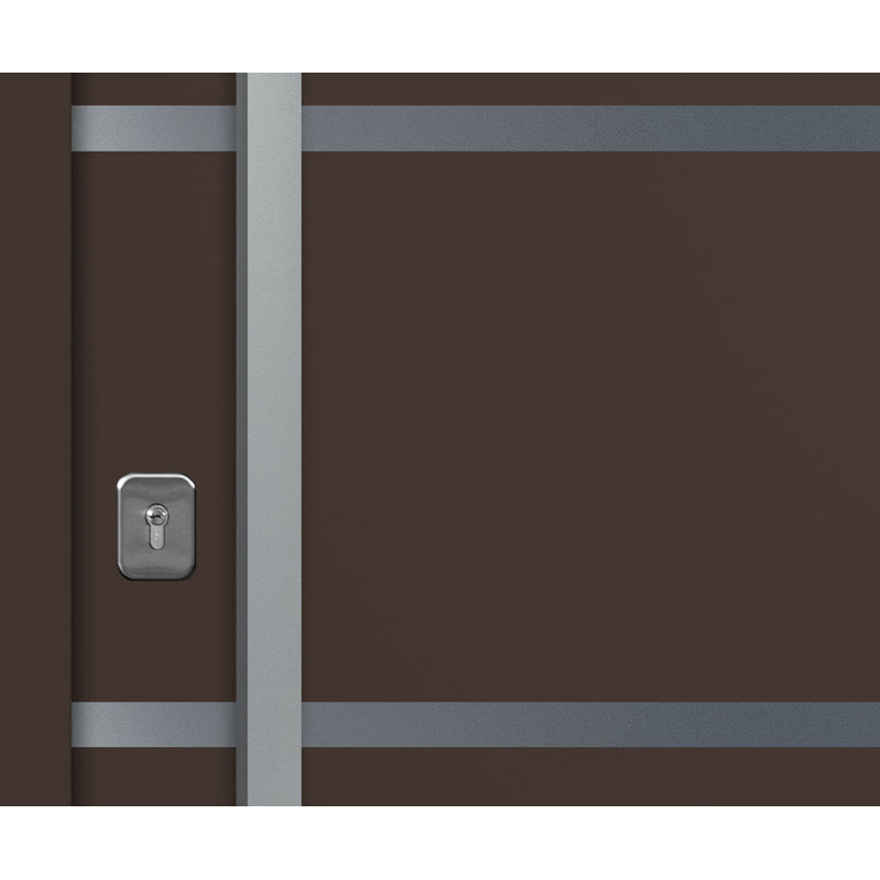 Porte d'entrée extérieure moderne en acier 36 po x 80 po - Inox S3 avec éclairage latéral et traverse, Brun