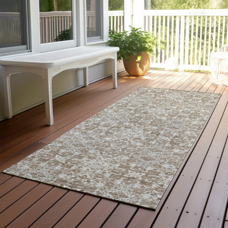 Machine Washable Indoor/Outdoor Chantille ACN2705 Global Rug, 2'3" x 7'6" Runner, Beige