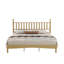Lit plateforme très grand en bois avec tête de lit en forme de gourde, lit plateforme de style rétro avec support en lattes de bois, naturel