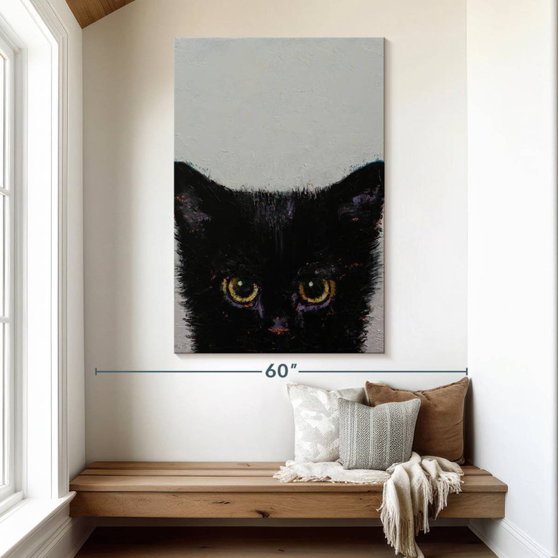Brampt Black Kitten, 51" H x 34" W