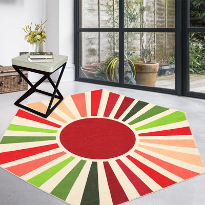 Mignon tapis lavable à la machine Sunburst