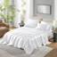 Drap-housse pour lit simple en satin de coton blanc 4 pièces - froissé, doux pour la peau et les cheveux