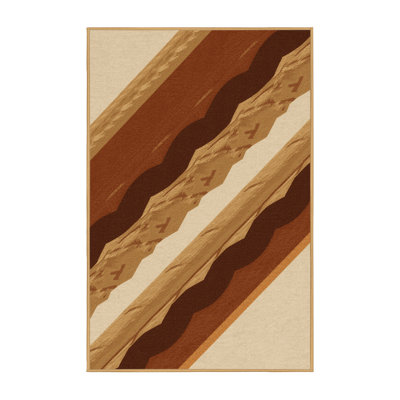 Machine Washable Takengon Battle Ropes Training Modern & Contemporary Geometric Rug in Brown – LightBrown Binding