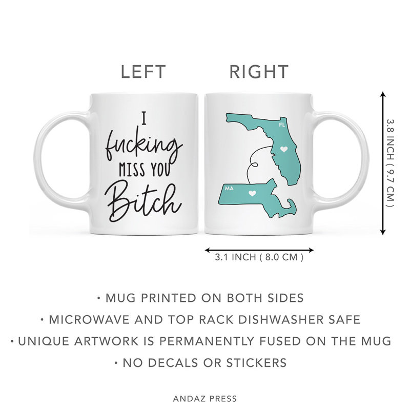 Ceramic Coffee Mug, Florida And Massachusetts