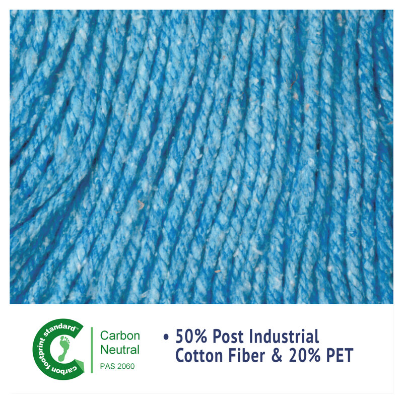 Large Blue Cotton Synthetic Wet Mop Head
