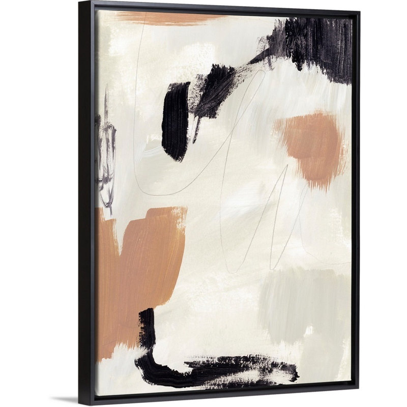 «Dialogue II» par Victoria Barnes - reproduction d'art sur toile, H 26 po x l 20 po x P 1,75 po, Cadre flottant noir