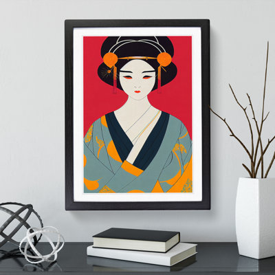Symmetrical Geisha No.3 - Single Picture Frame Painting