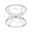 Modern Glass Side Table With 2 Tiers, Ring-Shaped Frames,Metal Frame And Clear Tempered Glass-242738751-242738722