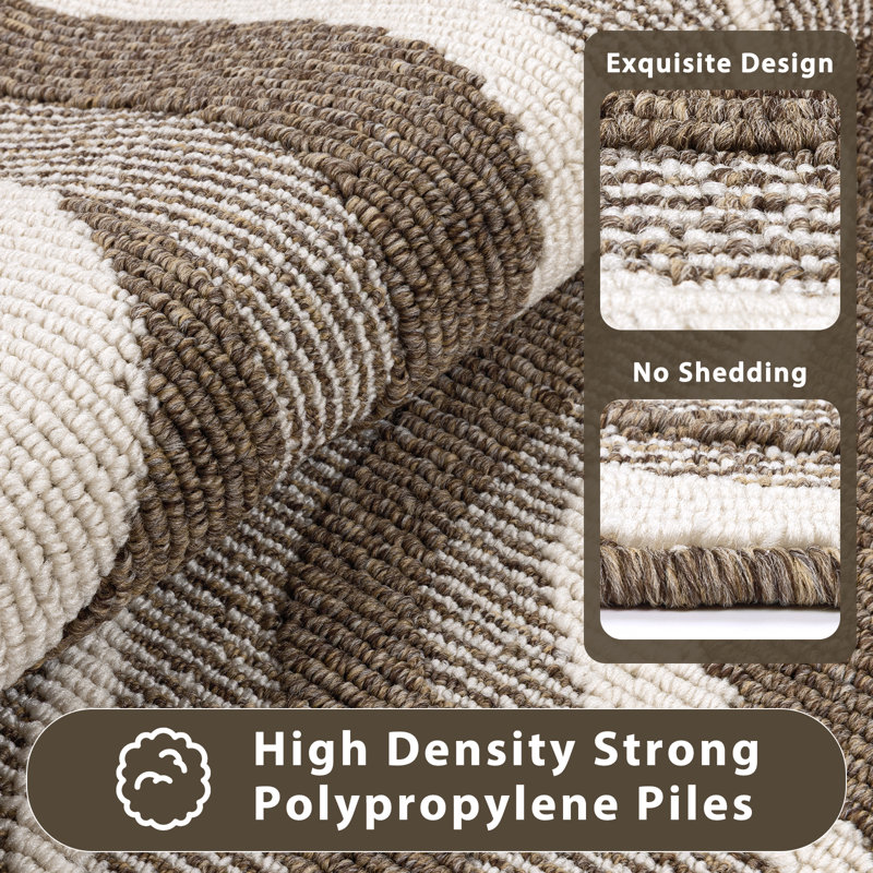 Non Slip Washable Door Mat  Entryway Mat, 36" W x 60" L, Brown