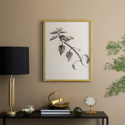 Reproduction florale vintage avec encadrement CECXLVI - bois massif