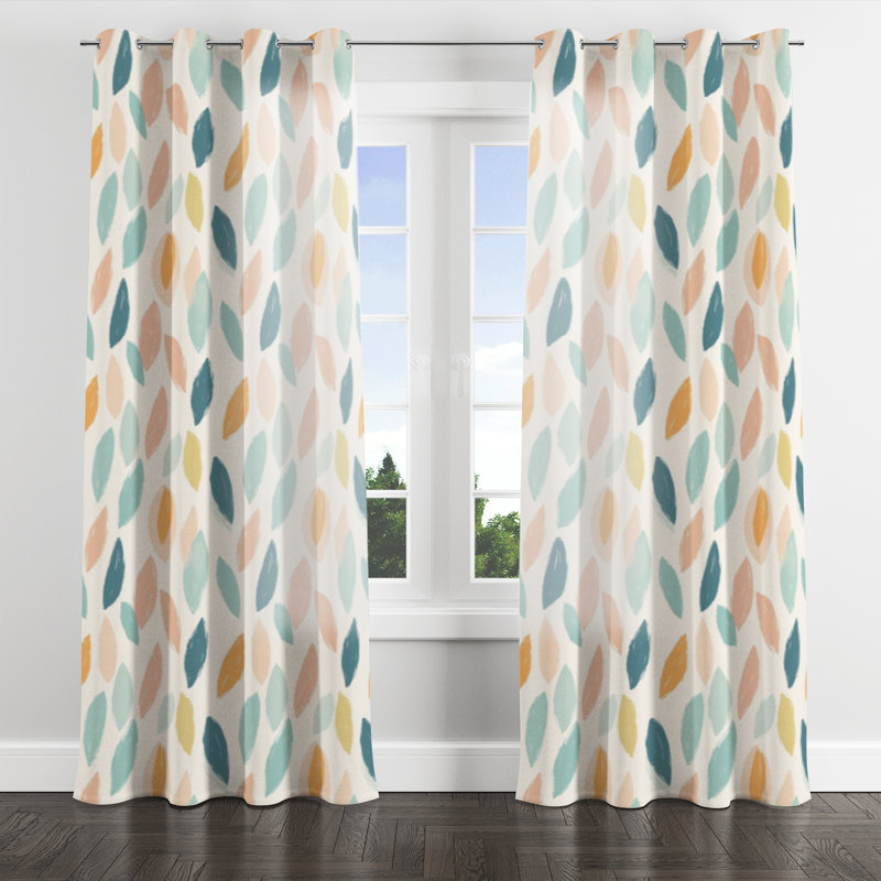 Rideaux obscurcissant Abstract Room - Rideau à œillets Boho, L 52 po x L 63 po, Œillets argentés