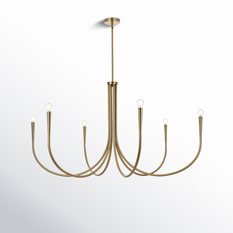 Catalena 6-Light Chandelier, Brass, 27" H x 50" W x 50" D