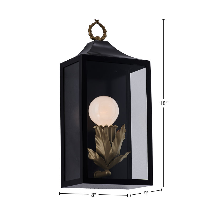 Applique murale d'extérieur noir mat Marge Marge, H 18 po x l 8 po x P 5 po, Une lumière
