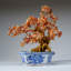 Genuine Carnelian Bonsai Gemstone Tree in Square Ceramic Pot (12")