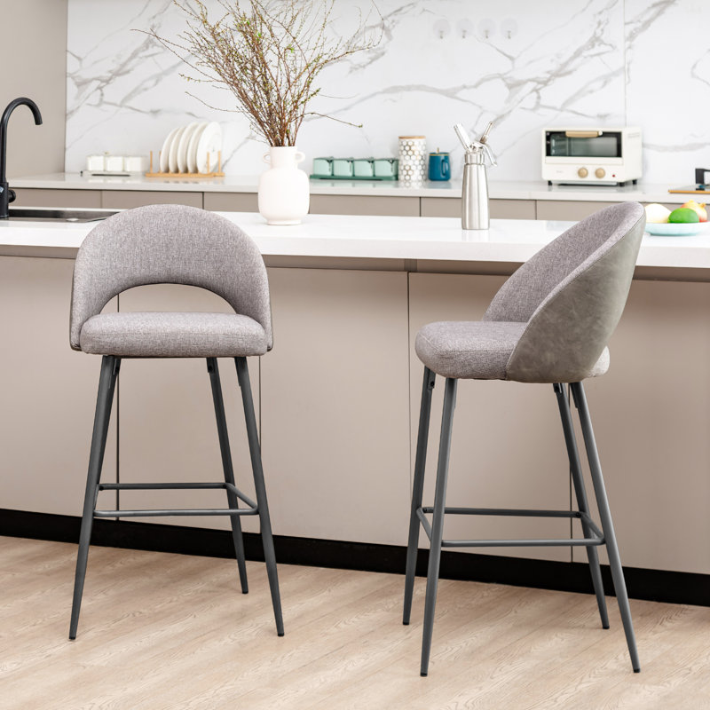 Tabouret 29,72 "Bana, Gris foncé, Tabouret de bar (hauteur d'assise de 29,25 po)