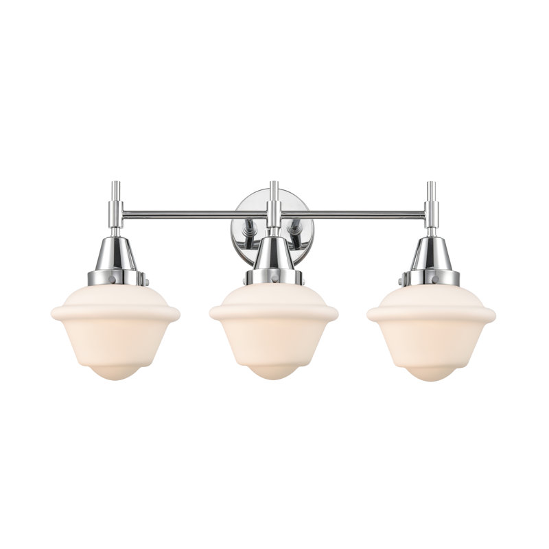Gayle 3 - Light Dimmable Vanity Light, Matte White, Polished Chrome, 4 Watt Vintage LED Bulb