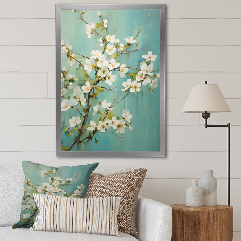 Fleur de pommier élégance monochromatique XXI - impressions sur toile florales, H 40 po x l 30 po x P 2 po
