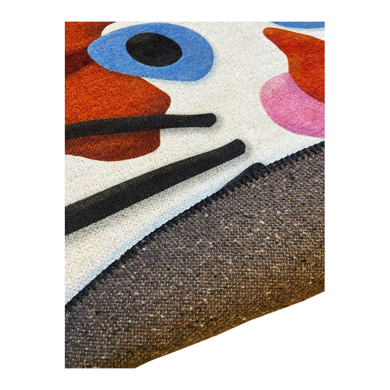 Orange Cute Cat Figured Carpet, Novelty 2' x 2'8"