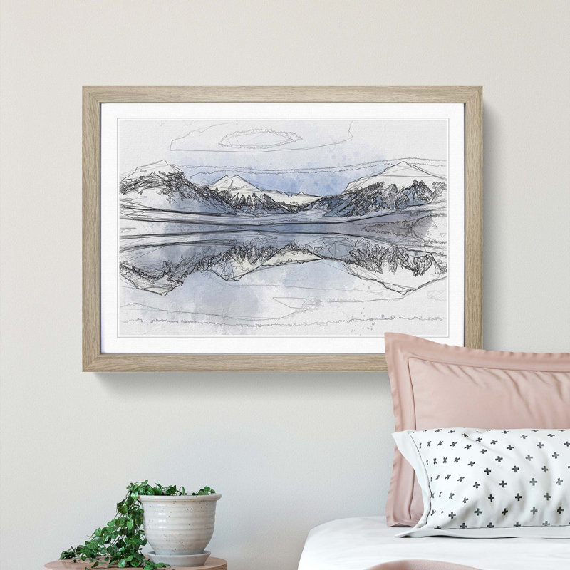 Lake McDonald in Montana in Abstract - Picture Frame Graphic Art Print, Oak Framed, 62cm H x 87cm W x 2cm D