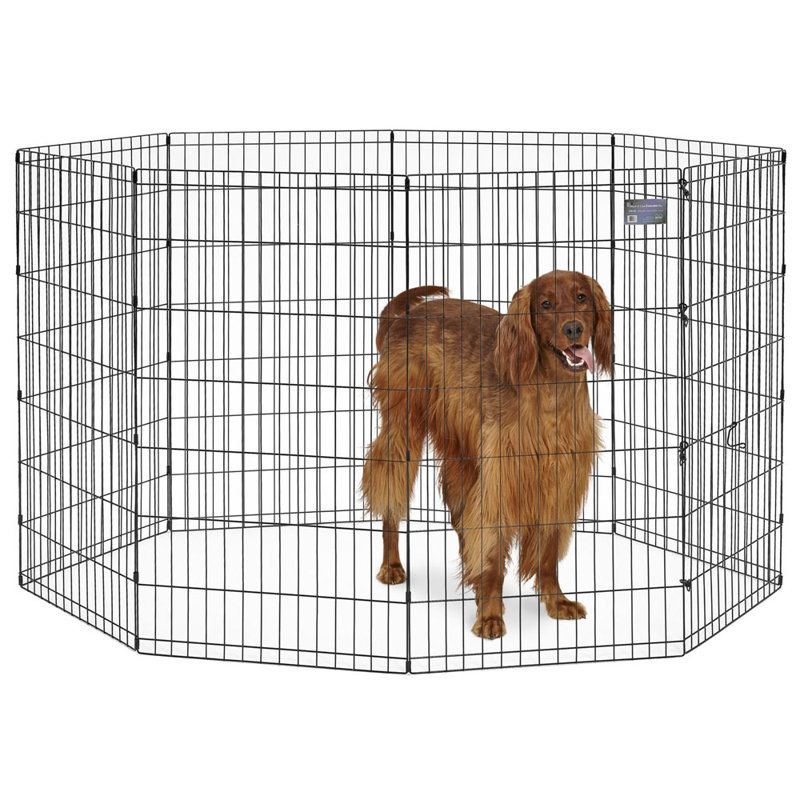 Black Metal 42" Tall Foldable Pet Exercise Pen