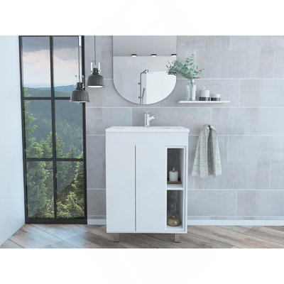 Meuble-lavabo Akron, blanc