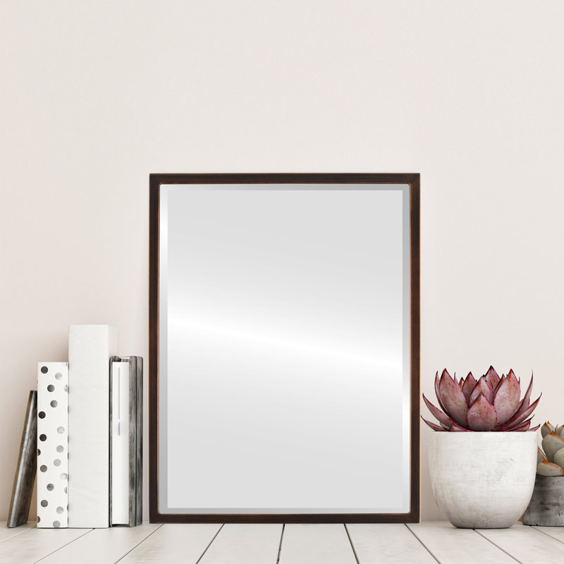 Miroir d'appoint Campblin, H 17,12 po x l 21,12 po, Bronze huilé