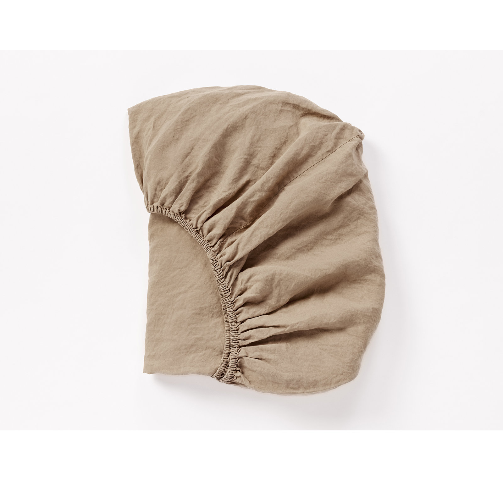 Belgian Flax Linen Fitted Sheet, Queen Fitted Sheet, Doe