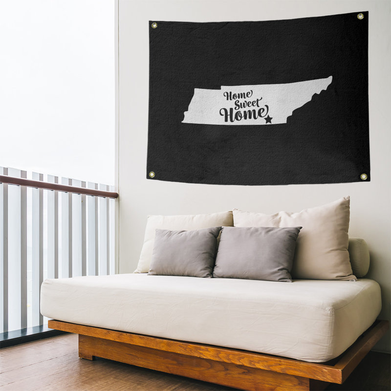 Tapisserie murale chattanooga doux pour la maison, H 59 po x l 80 po, Noir