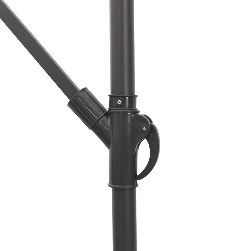 Bay Isle Home? Parasol de jardin avec poteau en acier, H 92,5 po x l 105,9 po x P 105,9 po, Brun