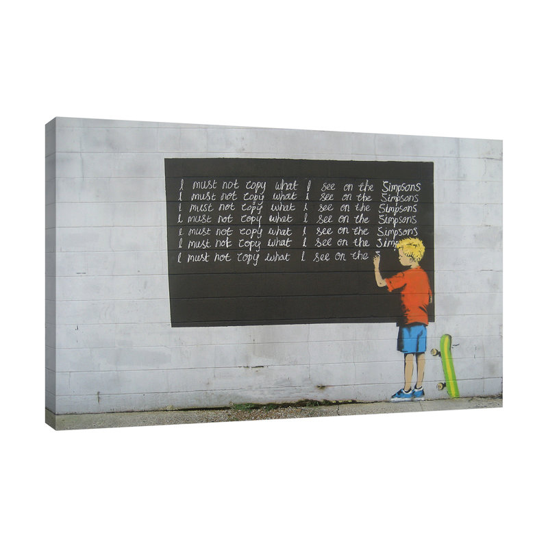 « i not ne must copy the simpsons », reproduction d’impression sur toile tendue, H 28 po x l 42 po x P 1,5 po
