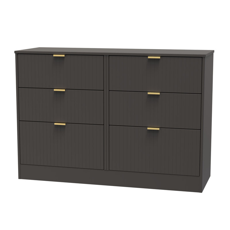 Berklie 115cm W 6 - Drawer Chest of Drawers, Graphite