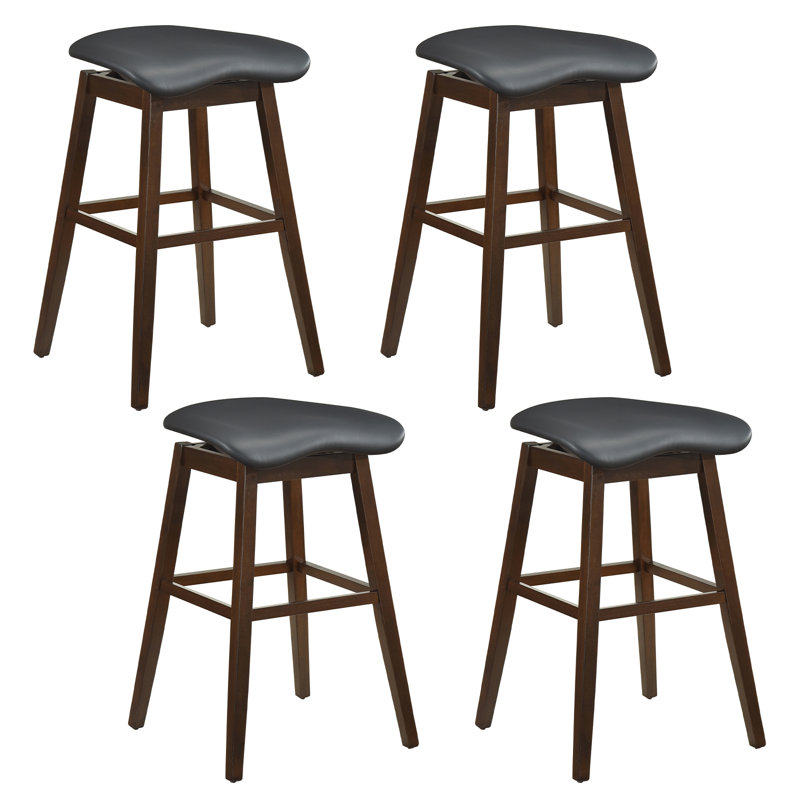 Ensemble de 4 tabourets de bar pivotants de 31 po avec siège et repose-pieds rembourrés, 4