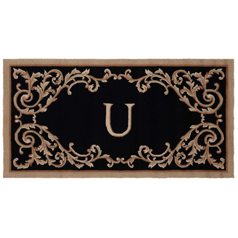 Amoya Personalizable Trellis Outdoor Doormat, U, 36" W x 72" L