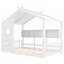 Lit simple pour enfant, lit Montessori pour enfant avec tablette de rangement, lit de jeu avec toit, blanc-442918759-442918760