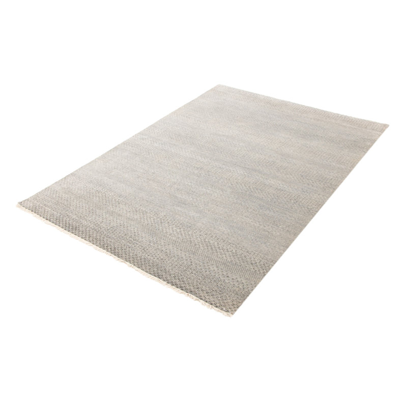 Tapis gris ombre en soie 6 pi 1 po x 8 pi 11 po