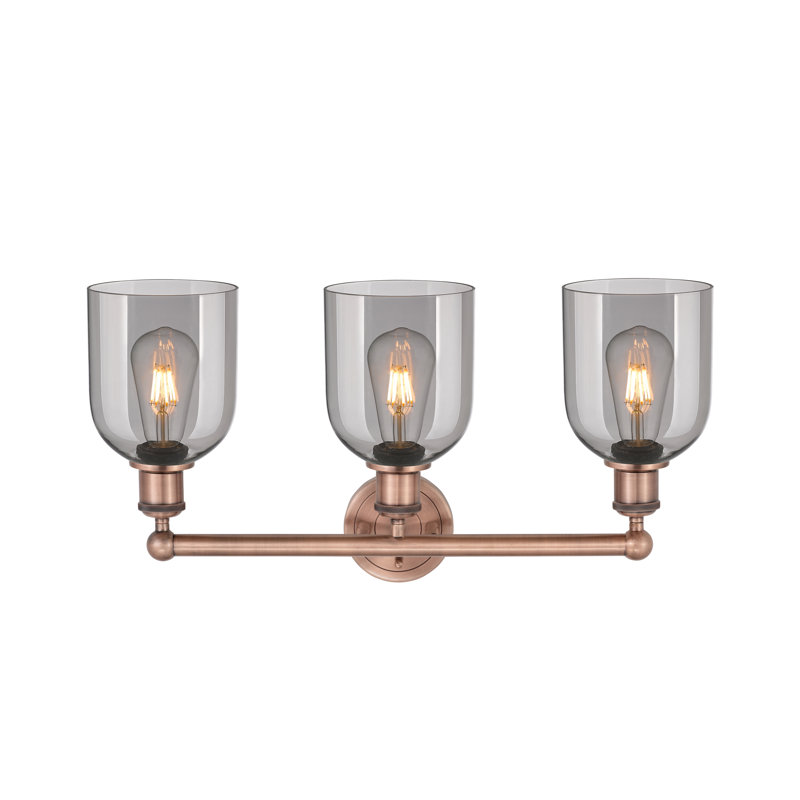 Allysson 3 - Light Dimmable Vanity Light, Antique Copper, Light Smoke