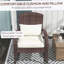 Chaise berçante d'extérieur en osier Adirondack avec coussin et coussin, idéale pour la détente sur le patio, le jardin et le balcon.-480975534