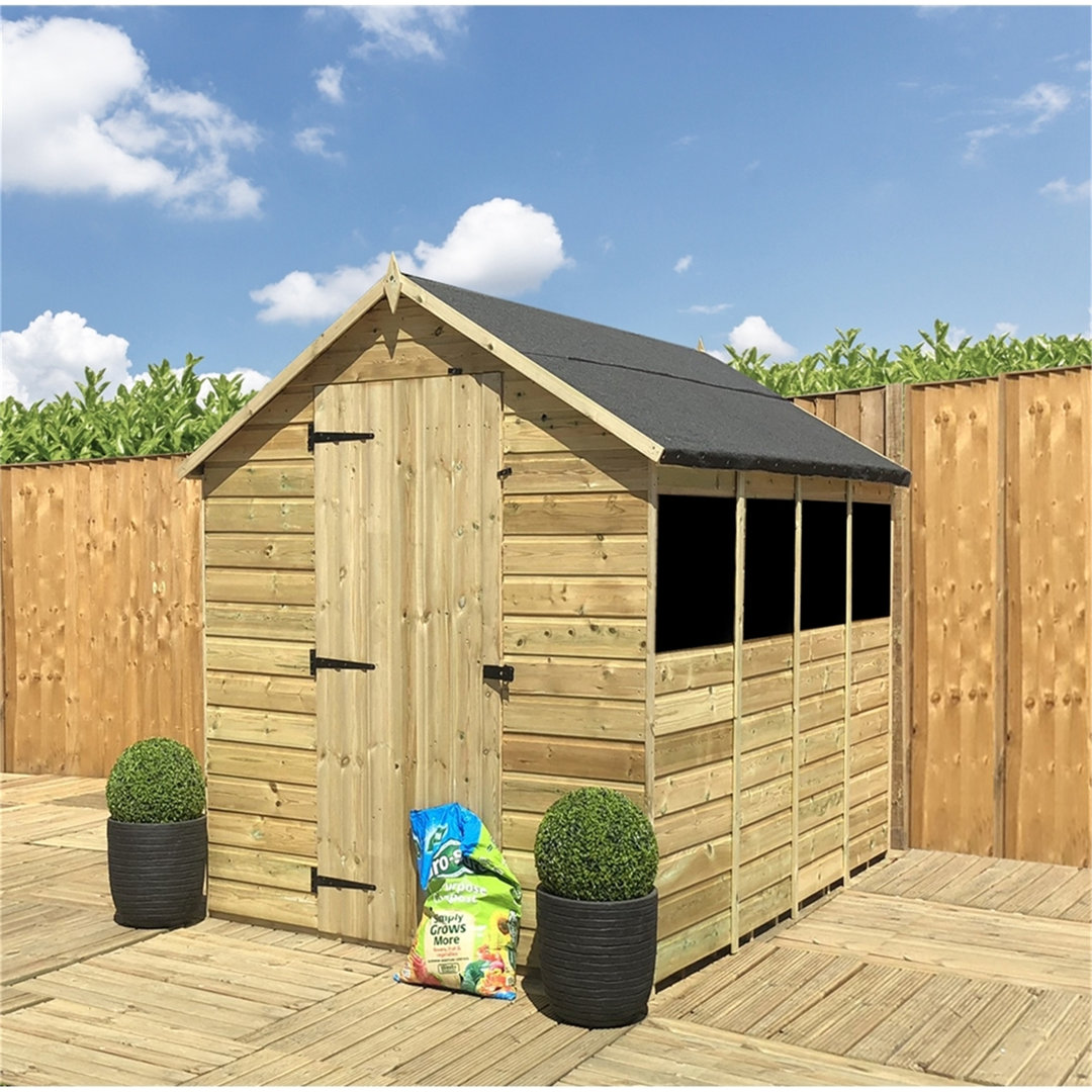 Vegamwala 4 ft. W x 10 ft. D Solid Wood Garden Shed
