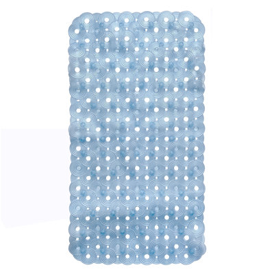 Tapis de douche antidérapant à motif géométrique en vinyle avec ventouses - 26,8 po x 14,6 po