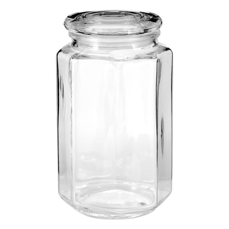 Glass Jar, 17cm H x 11cm W x 11cm D