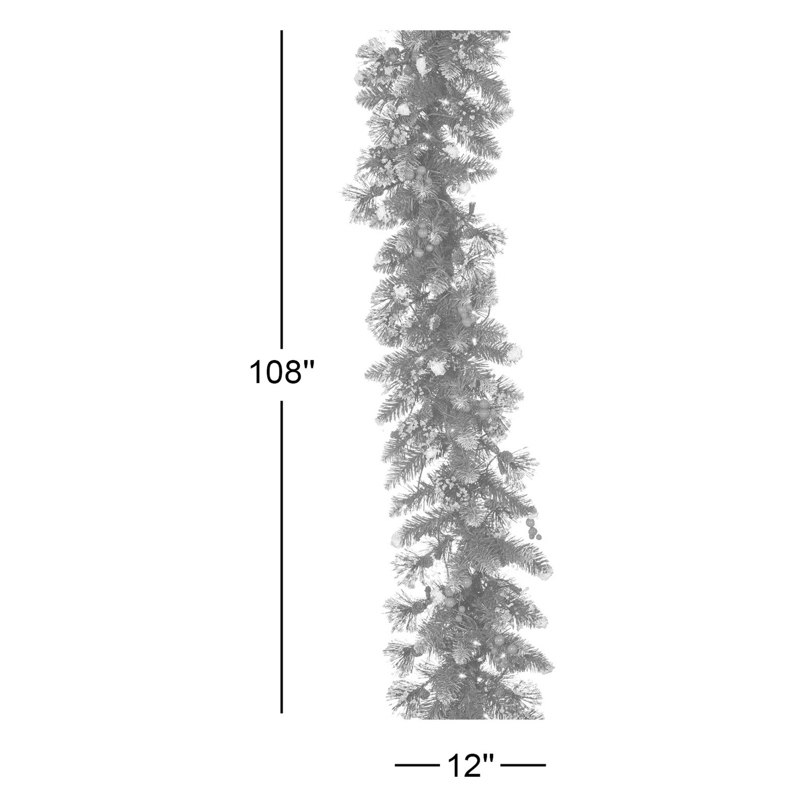 9 Ft. Pre Lit Clear Ul Hard Needle Glazier Pine Garland