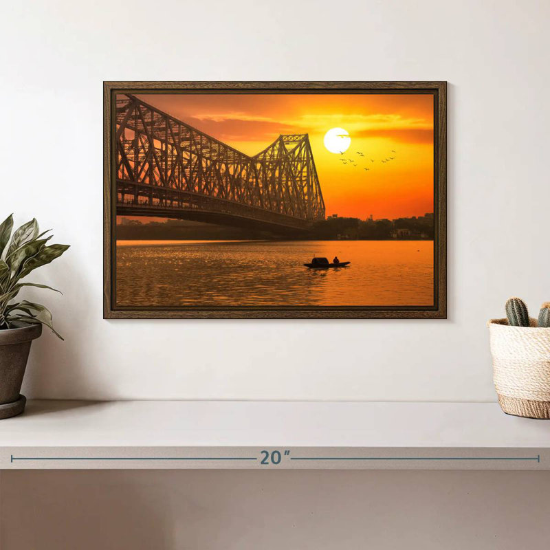 Pont Howrah, 13 po x 9 po, Cadre flottant noyer
