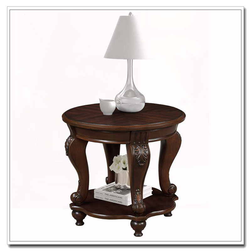 22'' Retro Round End Table, Cherry