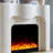 Beige Solid Wood Electric Fireplace