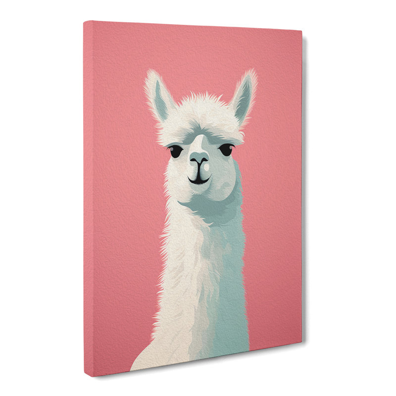 Llama Minimalism Art - Wrapped Canvas, 76cm H x 50cm W x 3cm D