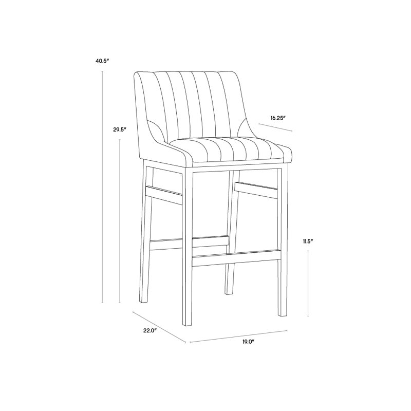 Hubner Upholstered Counter Stool with Metal Frame - Brown, Bravo Cognac Seat/ Dark Brown Frame, Bar Stool (30" Seat Height)